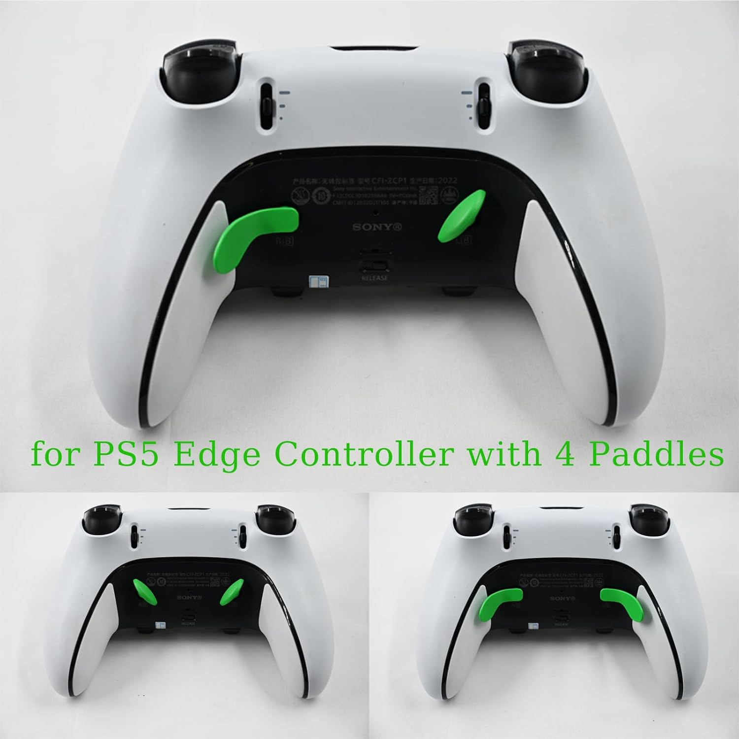 6 Pcs Metal Thumbsticks for PS5 Edge Controller, 4 Pcs Back Paddles Triggers Buttons for PS5 Dualsense Controller, Replacement Accessories Parts for PS5 Edge Controller Analog Joystick(Green) image number 2