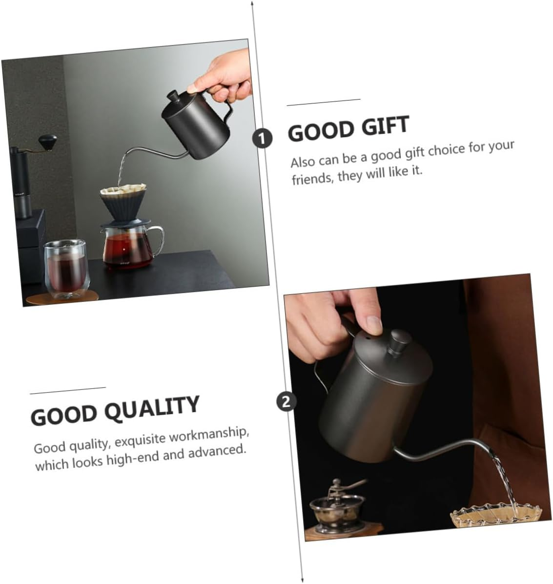 GRADENEVE Stainless Steel Teakettle with Lid Mini Precision Spout Coffee Kettle for Home Brewing Black Tea and Coffee Pot Easy to Clean and Store Practical Design image number 2