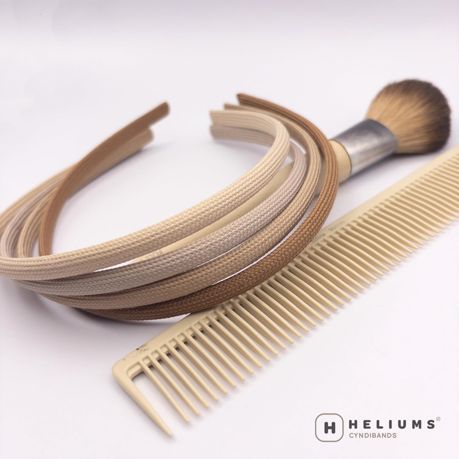 Heliums Thin Headbands for Women - 8Mm Skinny Headband, 4 Count, Comfortable Narrow Hair Bands Blend with Hair Color (Dark Blonde, Sandy, Beige and Ash Blonde) - Gray Shades image number 4