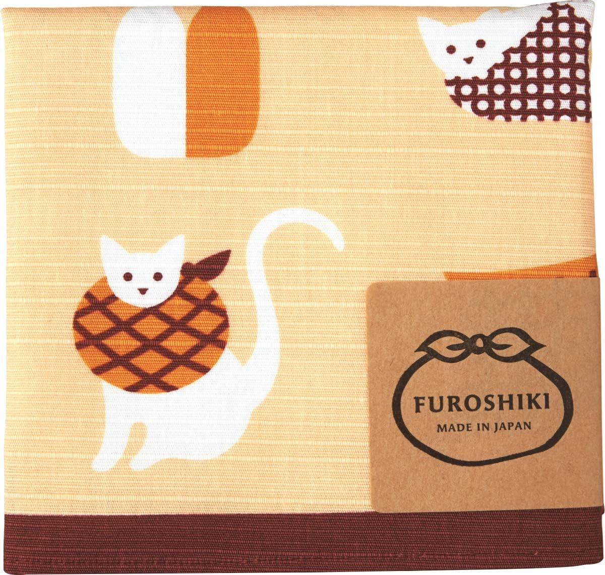 Miyamoto-Towel 30044 Furoshiki Cat Lunch Box, Cloth, Cotton, Okami-San Small Furoshiki, Cat, Approx. 19.7 X 19.7 Inches (50 X 50 Cm)