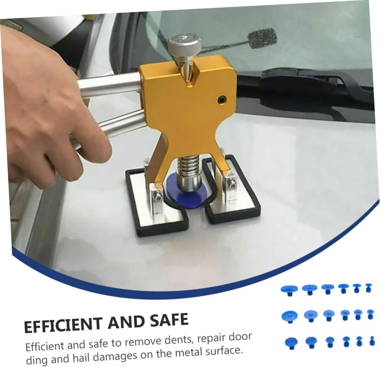 TOPPERFUN 18Pcs Paintless Dent Tool Kit with Pit Repair Gaskets and Suction Puller, Auto Body Equipment for Vehicle Surface Mending and Maintenance image number 2