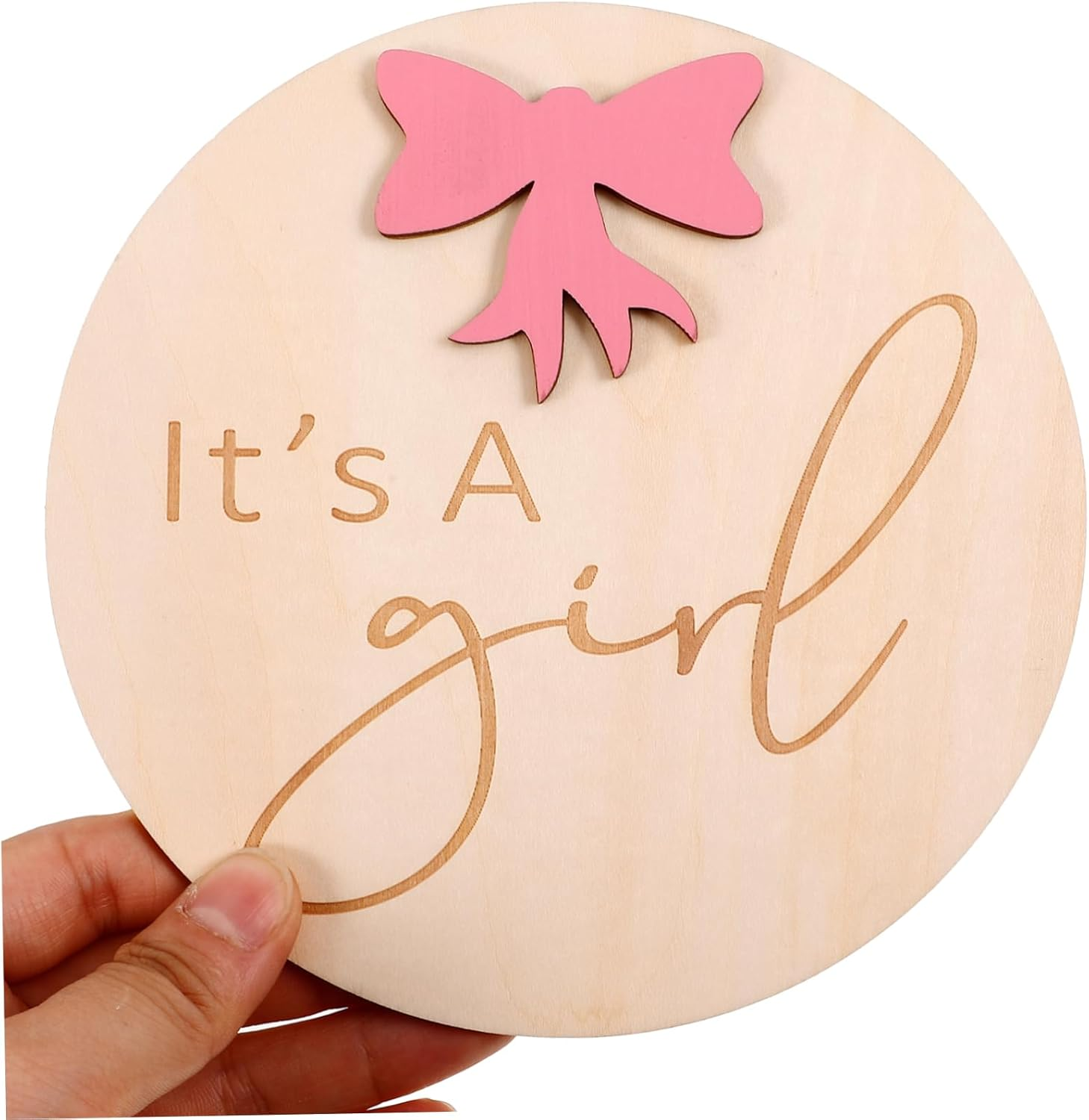 Healifty Wooden Birth Announcement Sign Rustic Milestone Photo Prop for Newborns for Photography Name Weight and Month Sign for Showers and Celebrations image number 1