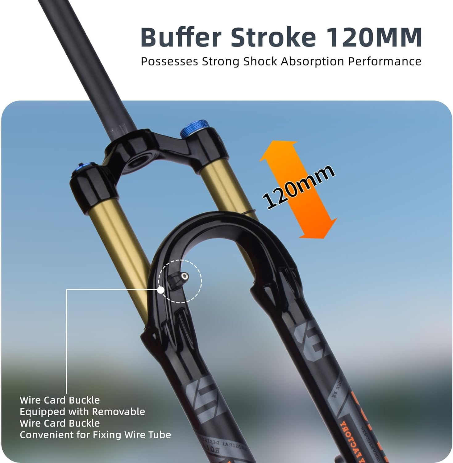 Professional Air Pressure Front Fork Made of Aluminum + Magnesium Alloy Suitable for 27.5/29 Inch Bikes with Shoulder Control Lock/Wire Control Lock Max for XC/AM 2.4In Tire
