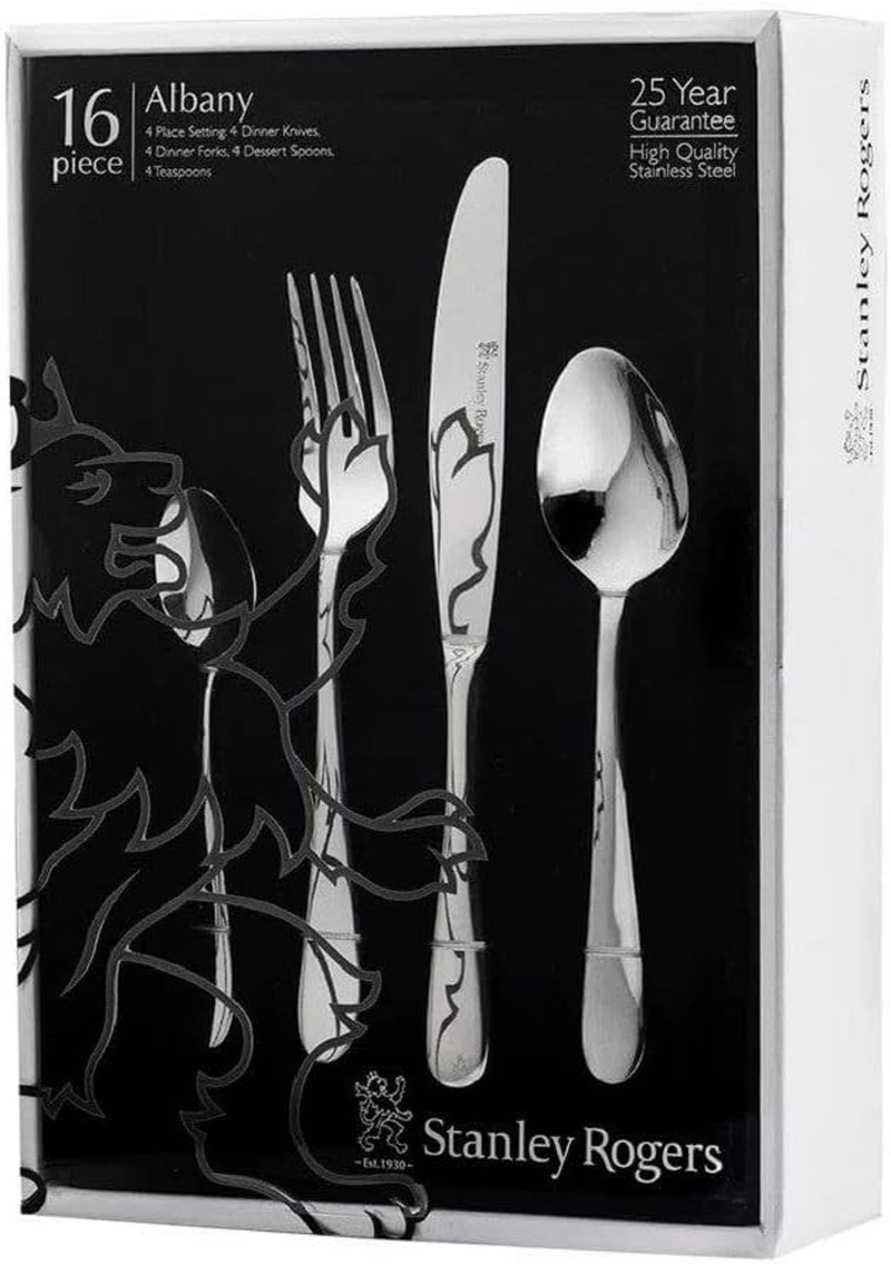 Stanley Rogers New Albany Cutlery 16-Pieces Set, Silver