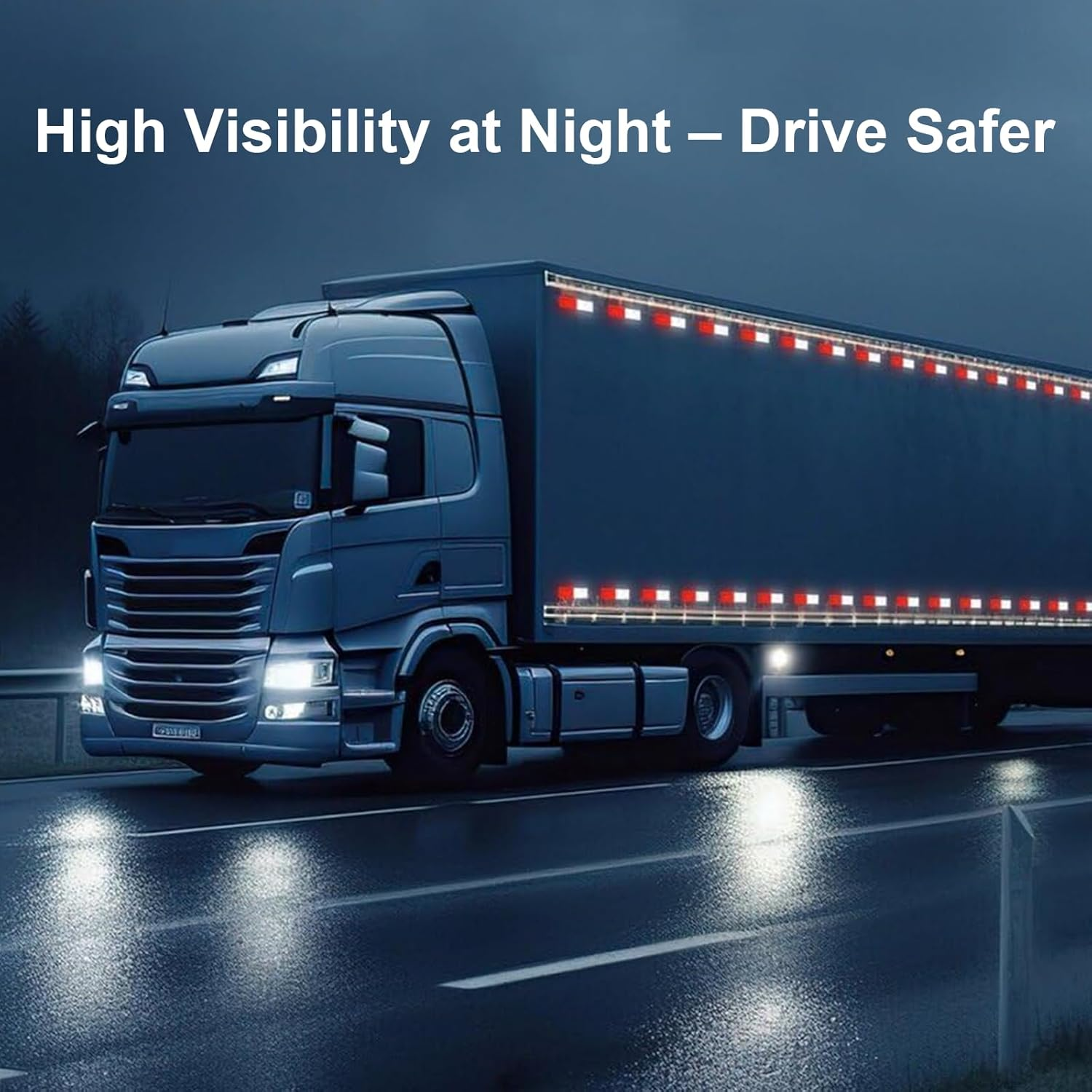 20Pcs Red and White Reflective Stickers for Trailers, Trucks, Rvs, Driveways, Durable Waterproof for Night Safety image number 2