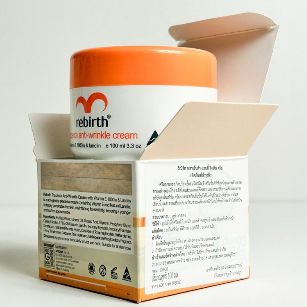 Lanopearl Rebirth Original Placenta Anti-Wrinkle Cream with Vitamin E & Lanolin 100Ml image number 3