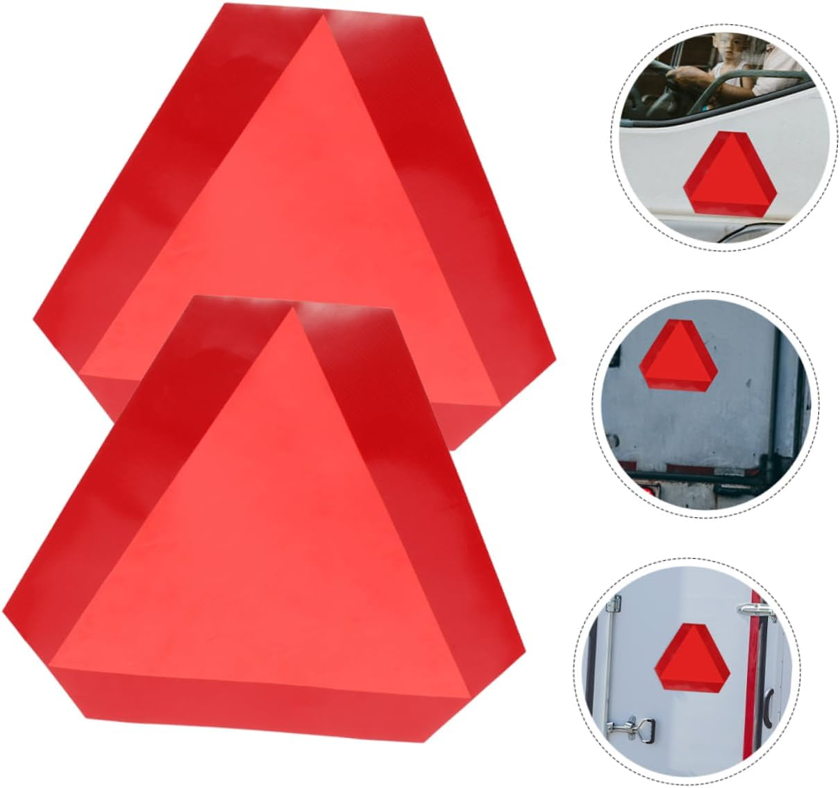 Gatuida 2Pcs Car Warning Triangle Sign Reflective Tape Strip for Trailer Safety Slow Moving Automotive Sign image number 1