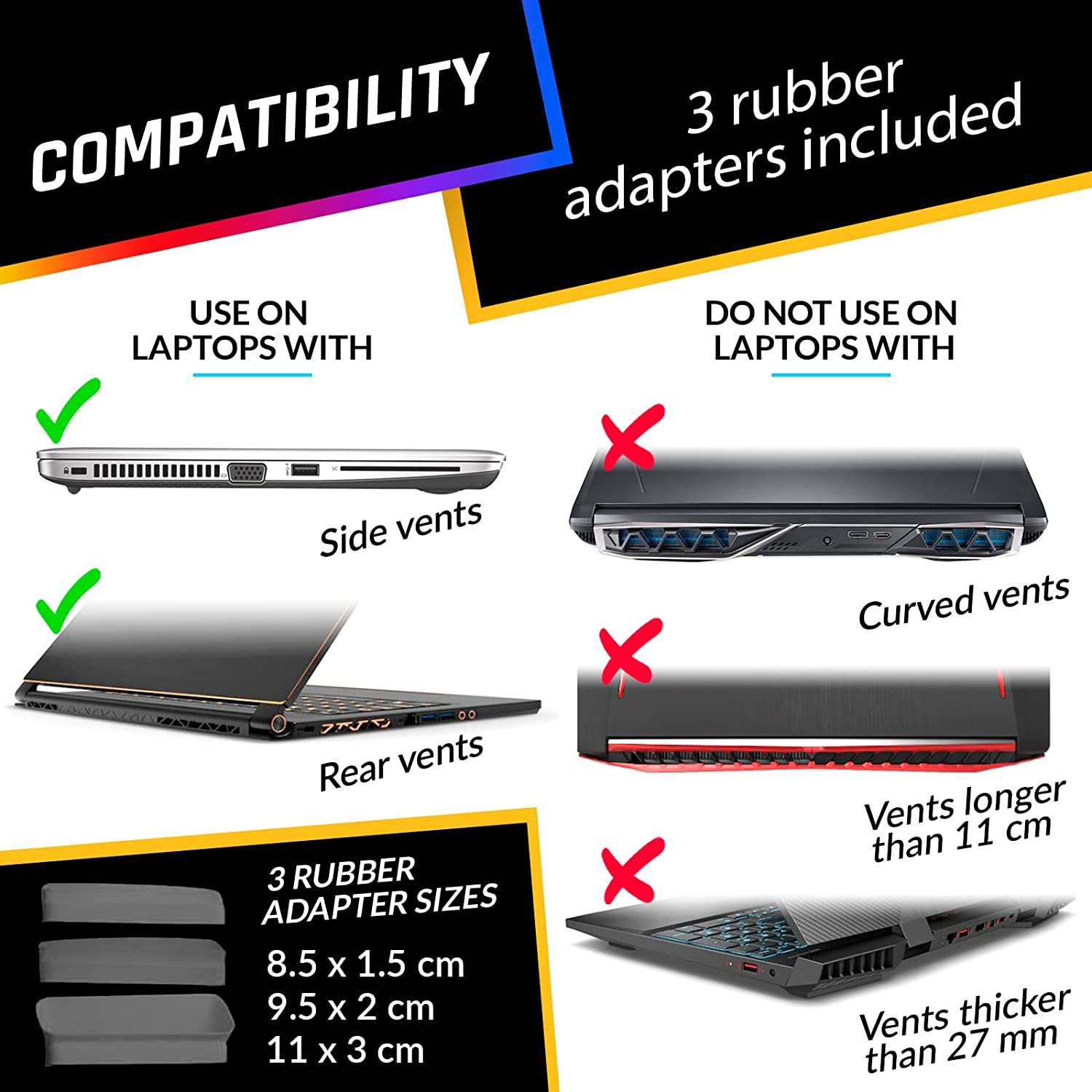 KLIM Tempest Laptop Cooler with Vacuum Fan - Gaming Fan with Display - Temperature Detection + Automatic/Manual Mode - 4000 RPM - Portable - Compatible with Cooling Pads image number 6