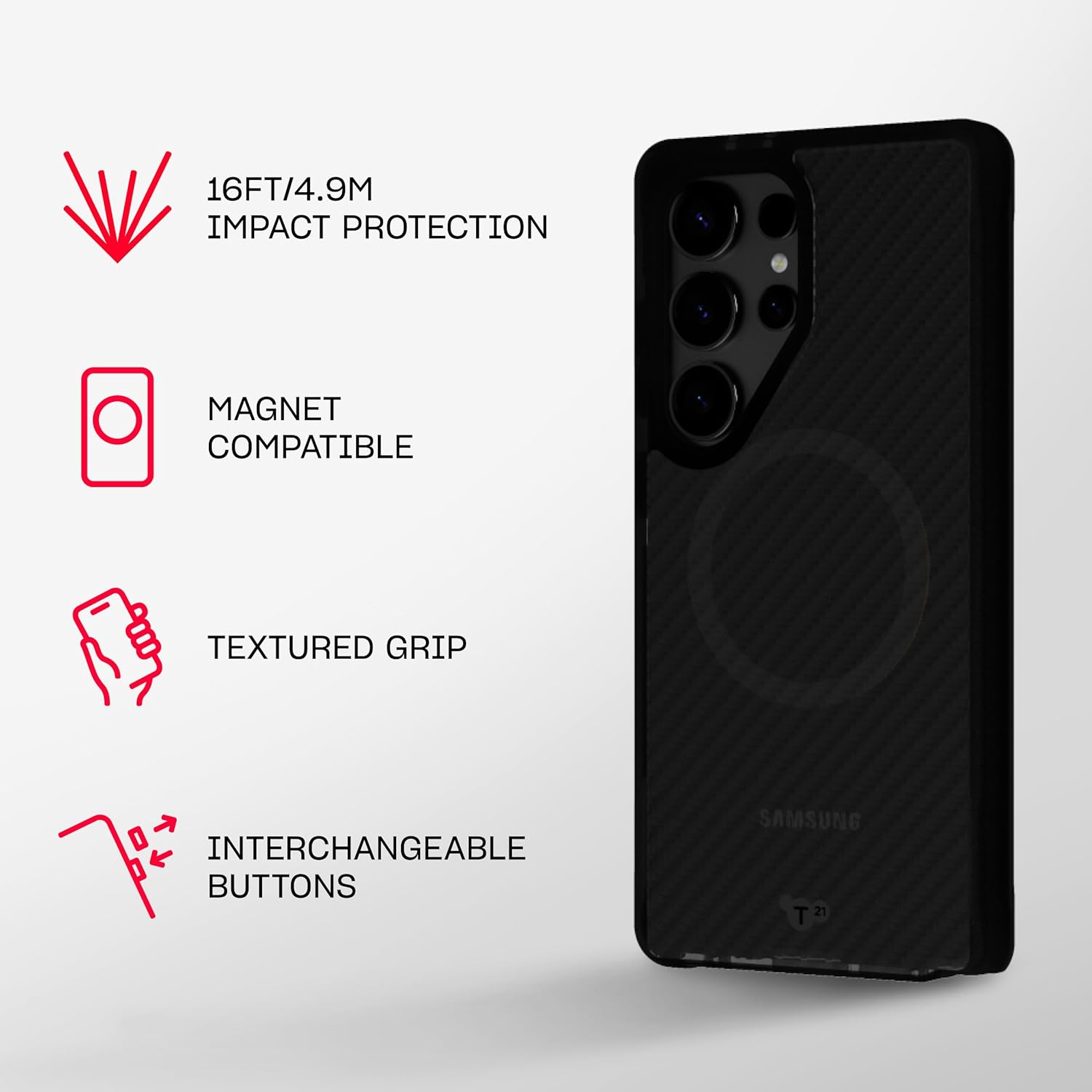 Tech21 Evoarmor W/Magnet for Samsung GS25 Ultra - Black image number 4