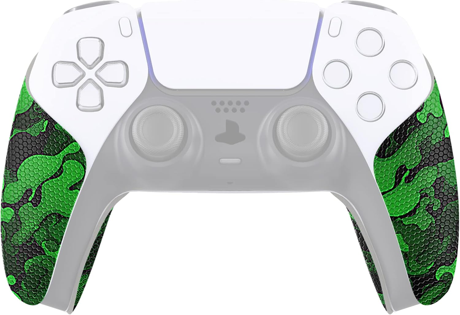 Playvitalanti-Skid Sweat-Absorbent Controller Grip for Ps5 Controller, Professional Textured Soft Rubber Pads Handle Grips for Ps5 Controller - Black Green Camouflage - Black image number 2