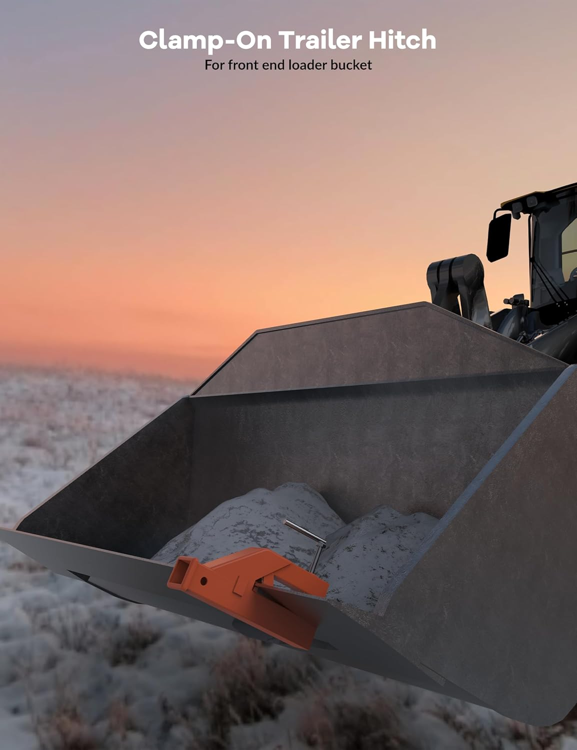 KYBOLT 2" Clamp on Trailer Hitch Receiver for Tractor Bucket Ball Mount Adapter Compatible with Deere Bobcat image number 3