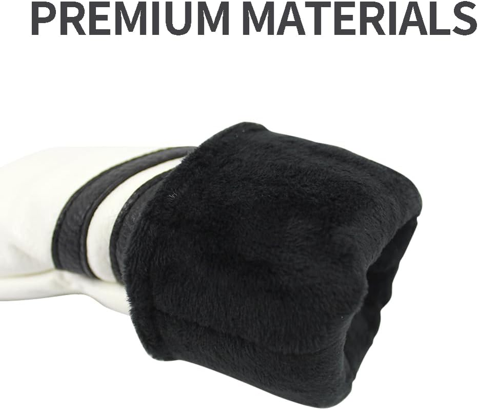 Scott Edward 3 Pcs Golf Club Covers PU Golf Club Protector Fit Well Driver and Fairway Wood Fit Most Golf Clubs Black White Stripes image number 6