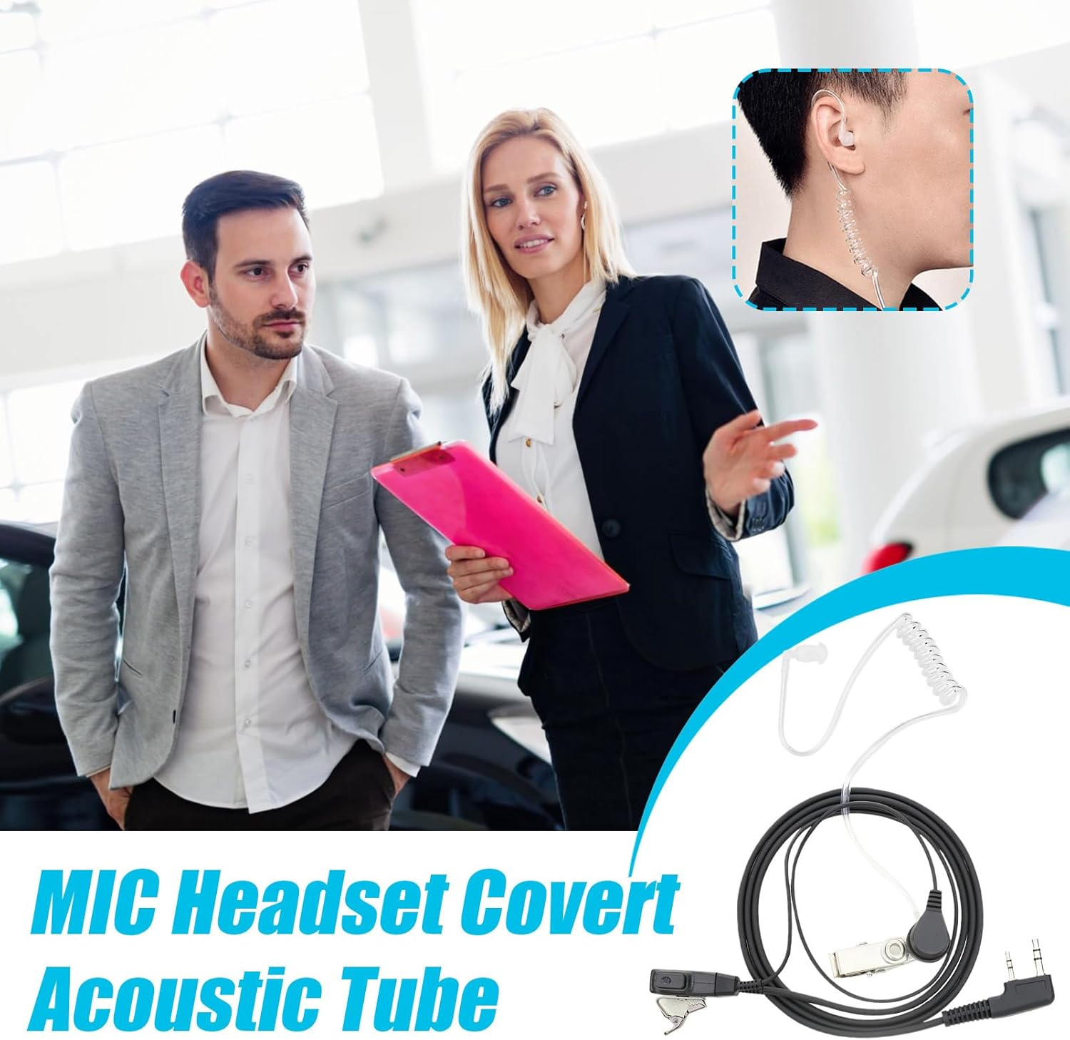 Microphone Covert Acoustic Tube,Transparent Earpiece Acoustic Tube Replacement - Versatile Microphone Headphones Accessories Earbuds Audio Parts for Family Teen Friends Enthusiasts image number 4