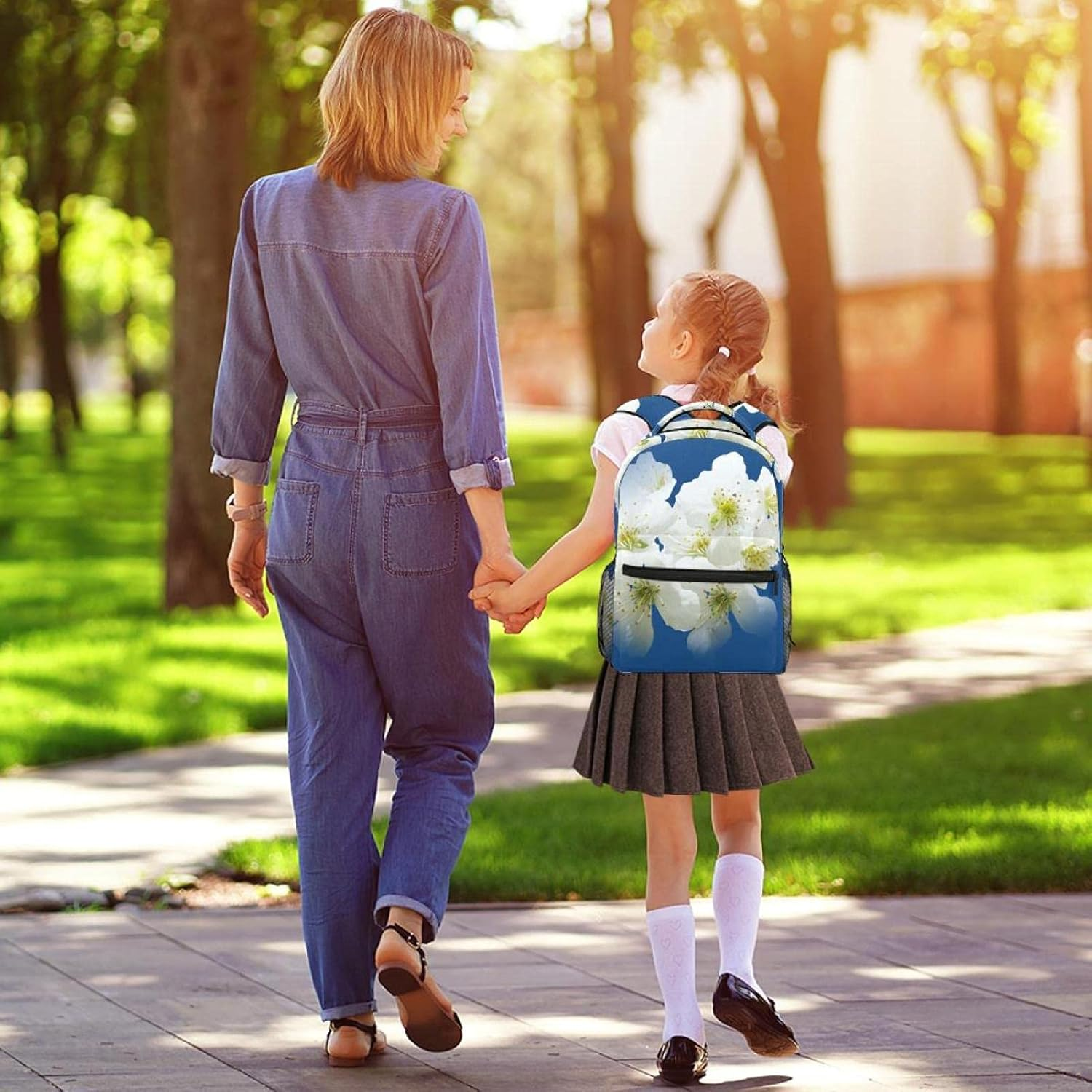 Cherry Blossoms Hell White Spring Backpack Students Shoulder Bags Travel Bag College School Tote Backpacks image number 5