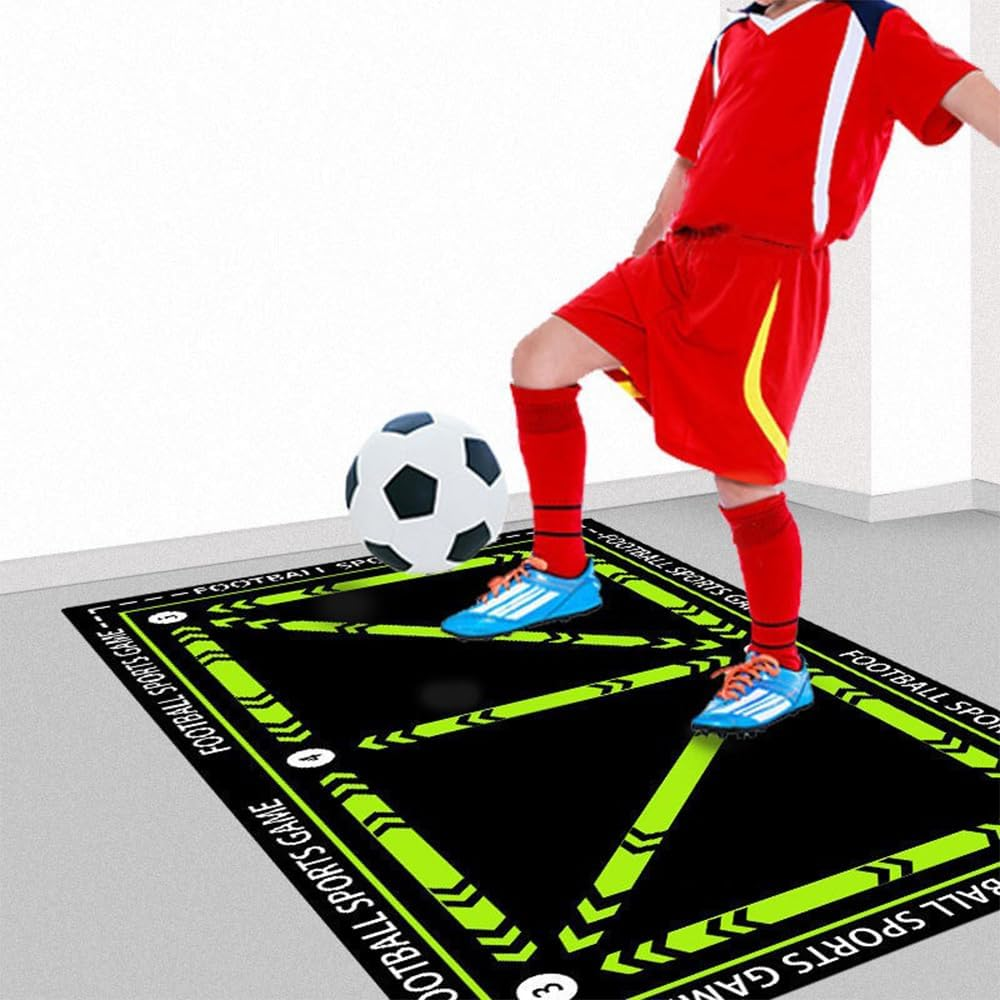 HPAMR Football Footstep Training Mat, Football Dribbling and Passing Practice Mat, Soccer Training Mat for Soccer Training, Portable and Durable, Ideal for Improving Agility, Footwork, and Technique