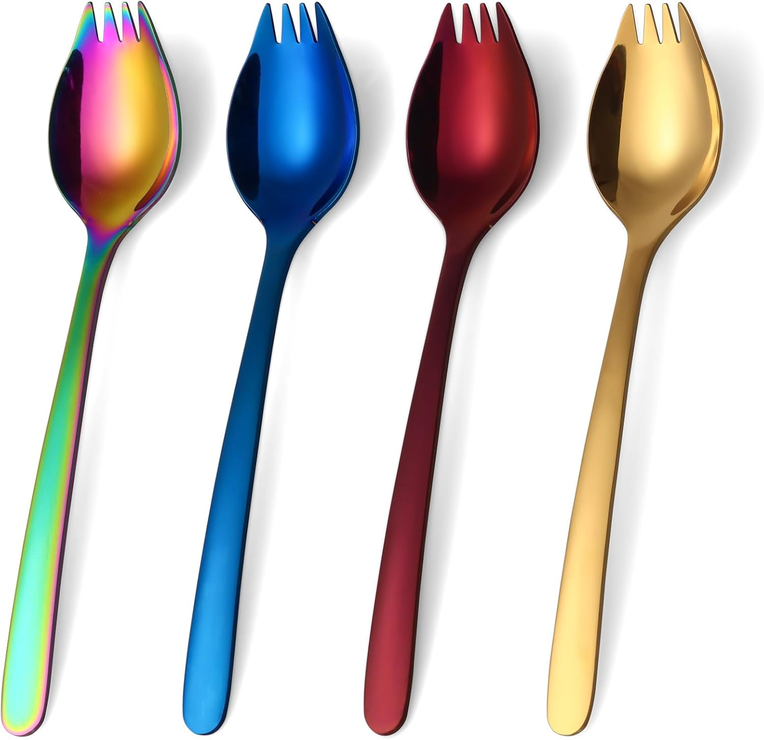 Lovingly Yours 7-Inch Spork Stainless Steel, Reusable Metal Sporks, Set of 4 image number 6