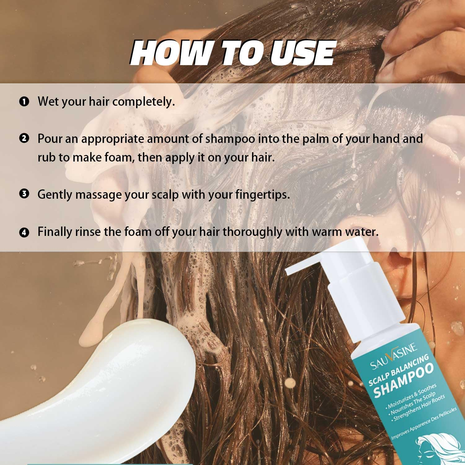 Scalp Balancing Shampoo, Moisturising and Strengthening Formula for Sensitive Scalps, 100Ml image number 2