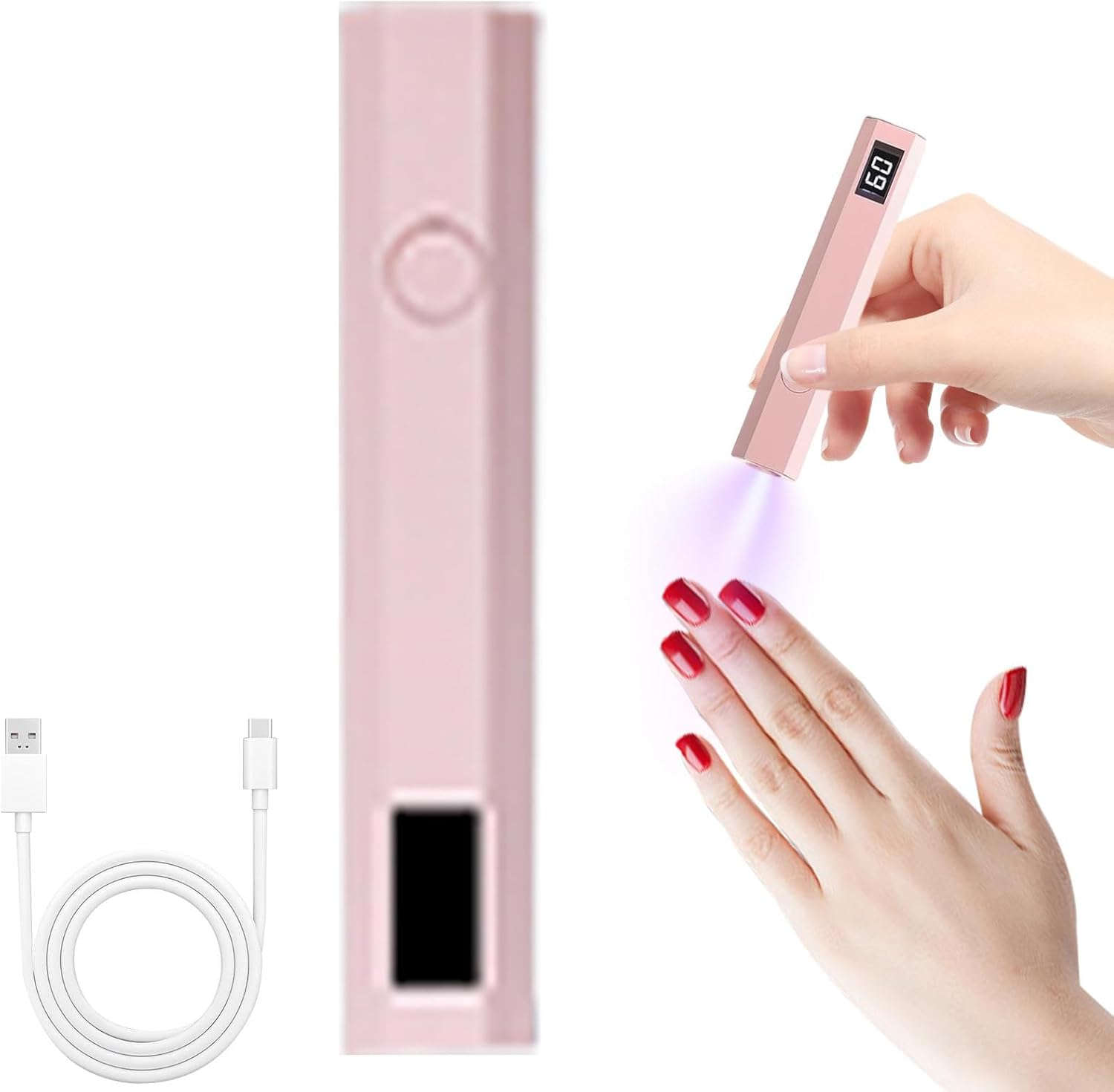 Euyehn Hand Held UV Light for Nails | Rechargeable Small LED Display Pen for Nails | 2 Timers Handheld Glue Dryer, Professional Cordless Lamp for Women