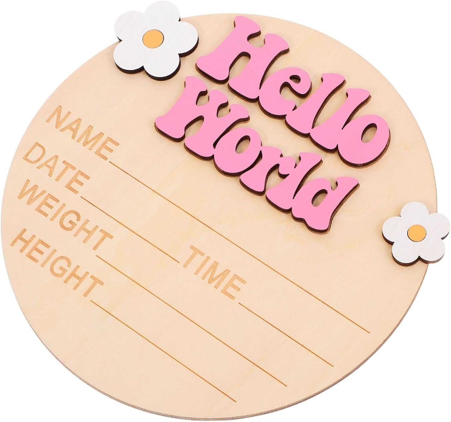 Didiseaon Growth Commemorative Card Wood Newborn Milestone Sign Name Birth Announcement Welcome Photo Prop Decorations