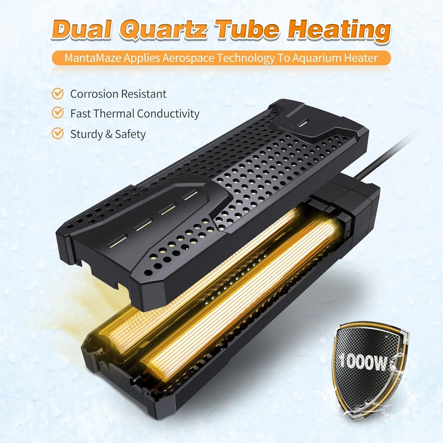 Aquarium Heater 800W for 80-175 Gal, Fish Tank Heater with Intelligent Leaving Water Automatica Stop Heating and Overheating Protection, for Freshwater & Saltwater (AU Plug) image number 4