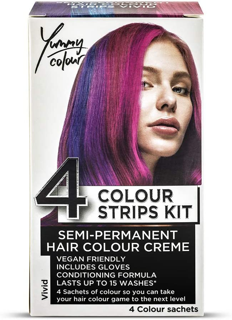 Stargazer Products Yummy Colour Semi-Permanent Hair Dye Strip Kit 4 Shades Vibrant 40Ml image number 2