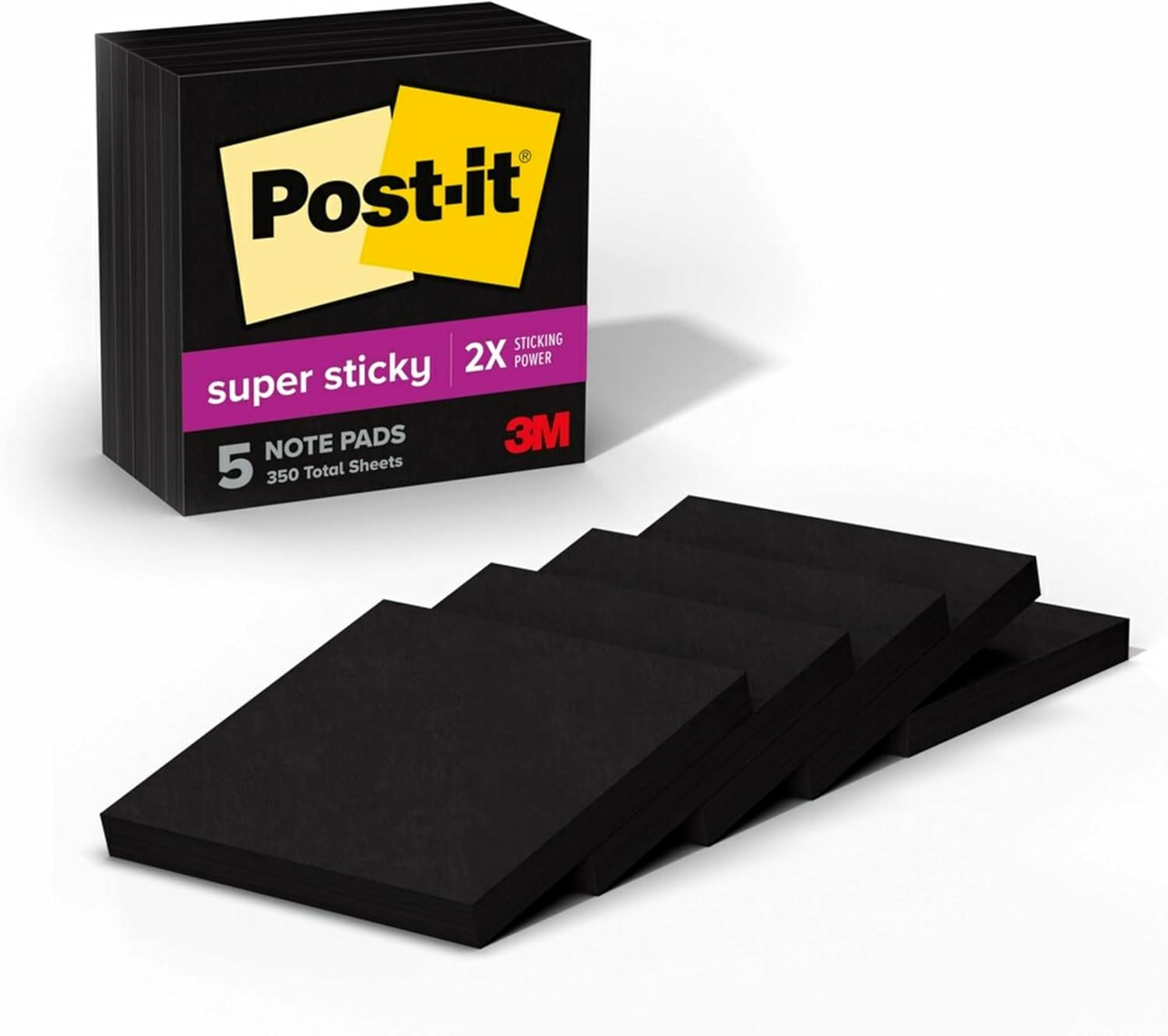 Post-It Super Sticky Notes Neon Pink 76Mm X 76Mm 654-5SSNP (Pack of 5)
