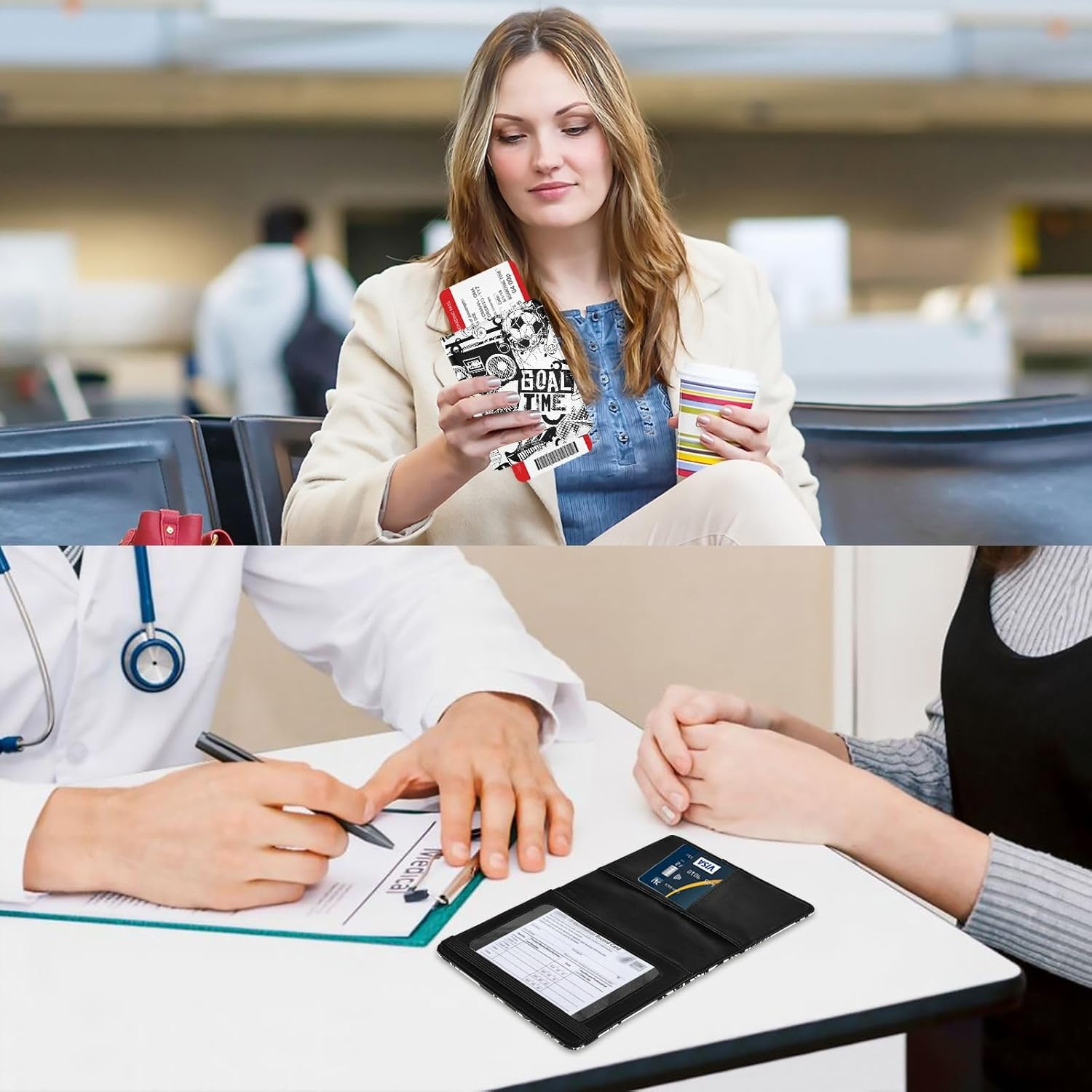 Sletend Passport Holder Passport Cover,Travel Document Organizer Holder Accessories Boy Girl Tpersonalized Passport Wallet, Color 04, One Size, Minimalist image number 2