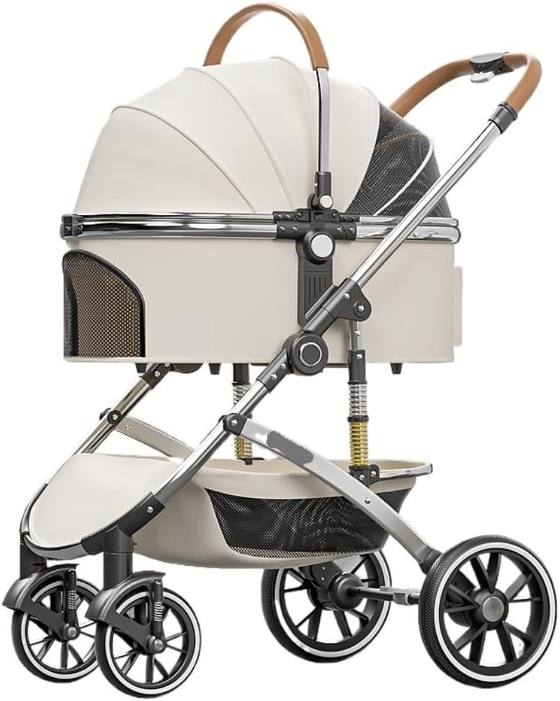 Pet Stroller Dog Stroller Cat Stroller Folding Pet Stroller with Storage Basket Travel Dog Strollers with Detachable Carrier for Small Medium Cats Dogs Dog Pram Dog Cat(Color:D)