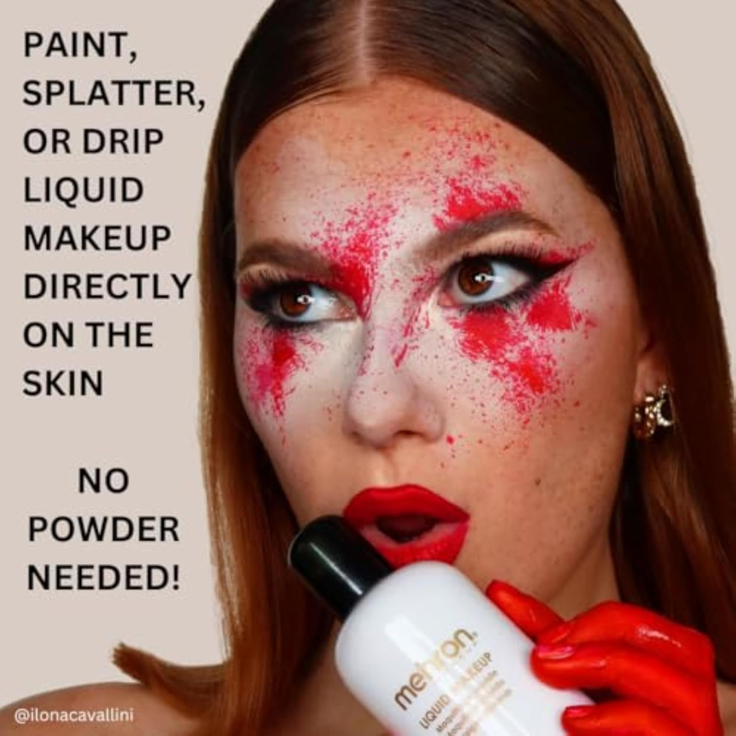 Mehron Makeup Liquid Face and Body Paint (1 Oz) (BLACK) - Black image number 4