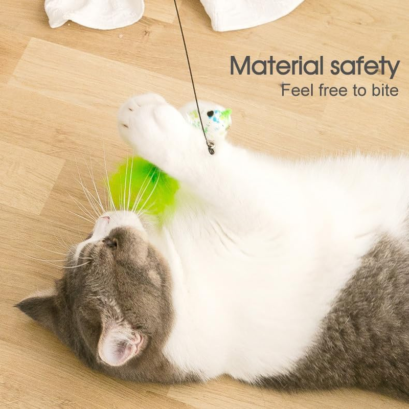 Tootoo Cat Play Toy Simulation Birds Teaser Wand Interactive Stick with Suction Cup image number 1