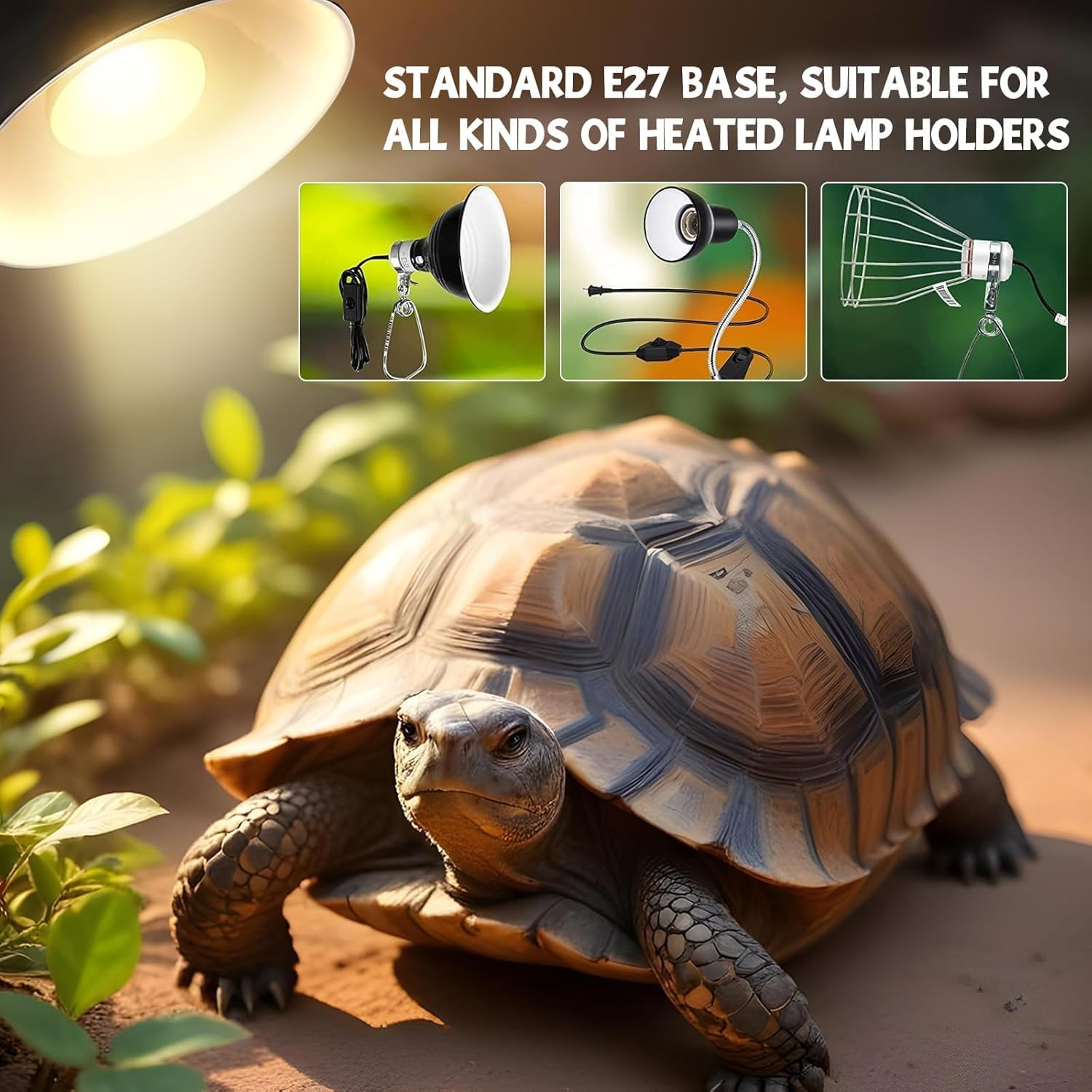 Glowup 100 W Heat Lamp Turtles E27 R80 Daylight Sun Spotlight and Infrared Heater 220 V Reptile Lamp Terrarium Heat Lamp UV Lamp Tortoise for Lizards, Turtles, Chicks image number 3