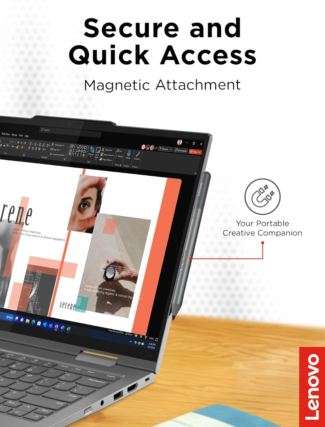 Lenovo USI Pen 2 Magnetic, Grey image number 3