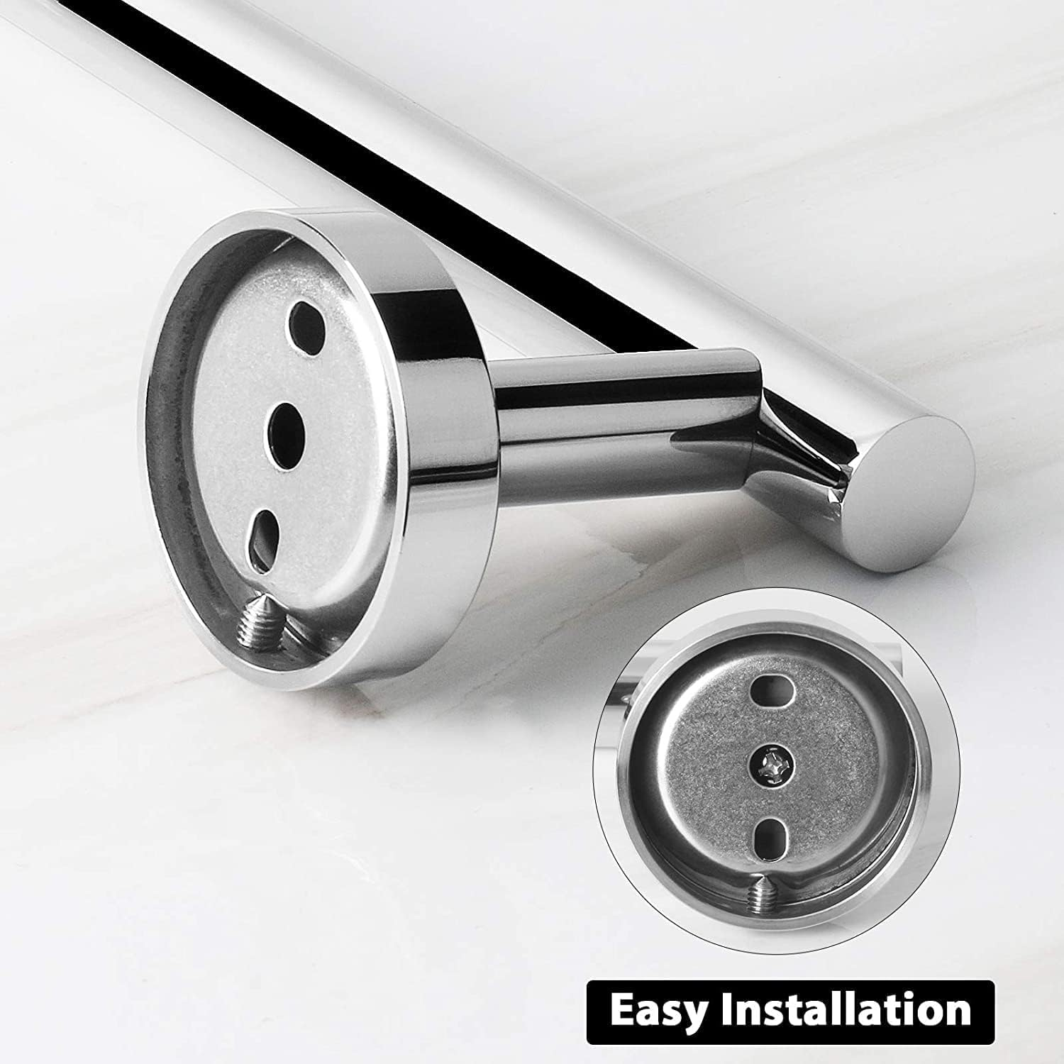 YUET Towel Rail 40CM Chrome Hand Towel Holder Bar Bathroom Holders for Bathrooms Kitchen Dish Cloths Hanger 304 Stainless Steel RUSTPROOF Wall Mounted 16'' (Polished Mirror) image number 3