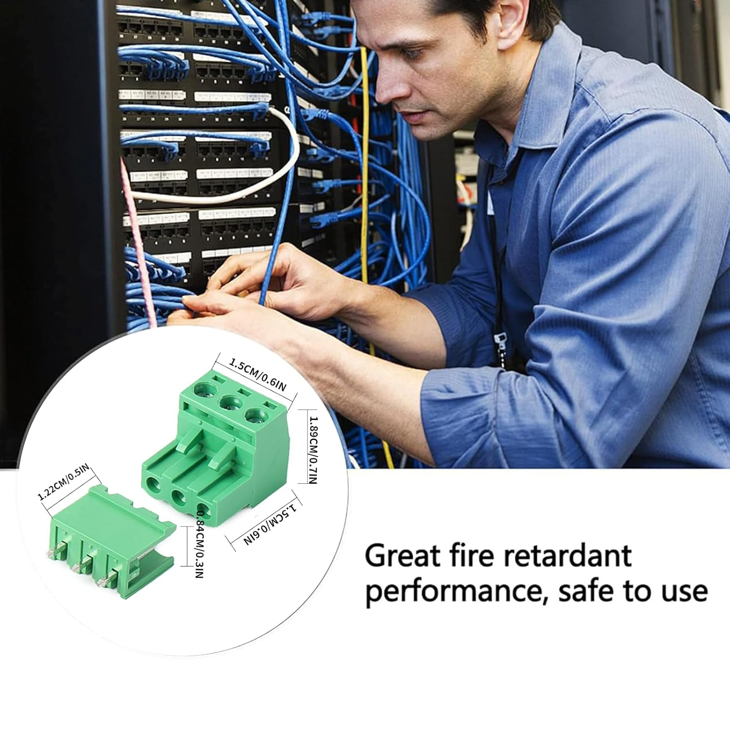 Zalizr 10 PCS 3-Pin PCB Screw Terminal Block Connectors, 5.08 MM Pitch Pluggable Male Plug and Female Socket for 24-12 AWG Wiring image number 6