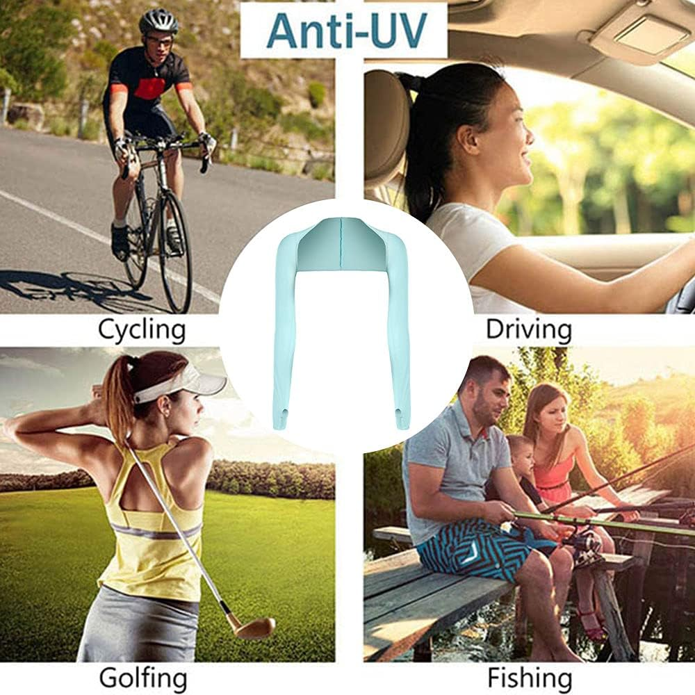 Women Cooling Shawl，Anti-Uv Golf Cooling Shawl Arm Sleeve Sun Protection Breathable & Comfortable for Women Golf & Outdoor Sports(Sky Blue)