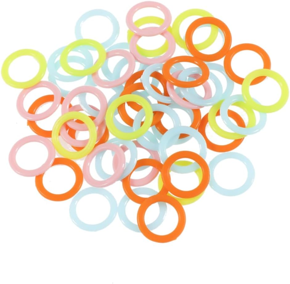 NUOBESTY 300Pcs Circle Knitting Stitch Markers Set Crochet Marker Ring Assorted Plastic Knitting Counters for Yarn Random image number 3