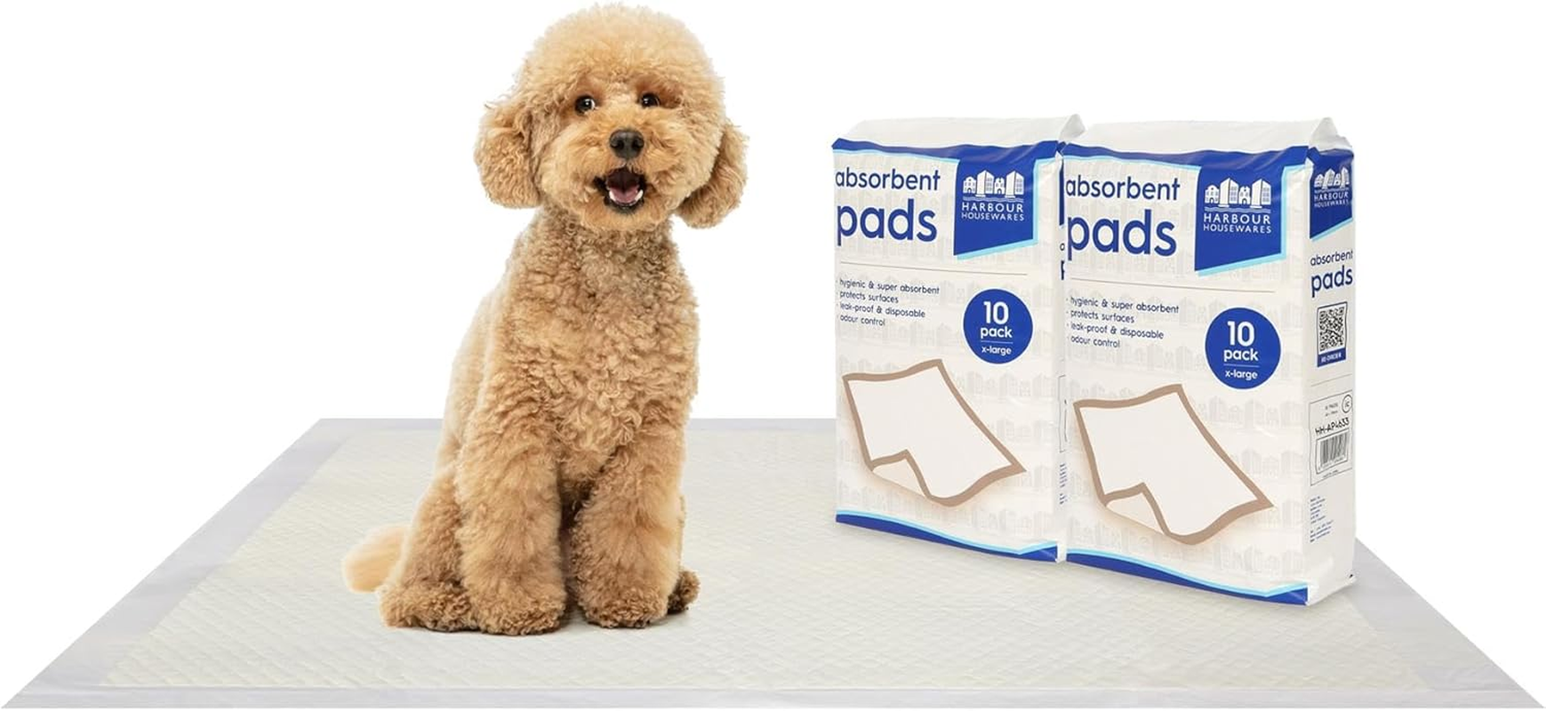 Harbour Housewares Disposable Puppy Pads - 60Cm X 89Cm - 20X Extra-Large Absorbent Puppy Training Pads Leak-Proof Pee Pads for Dogs, Cats, Kittens Potty Training Mats