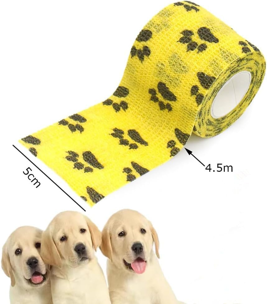 Walquicks 12 Rolls Pet Self Adhesive Bandage, 4 Colors Vet Wrap Bulk, Soft Breathable Vet Pet Wraps, Breathable, Elastic, for Cats, Dog, Horse, Pet and Others Waterproof Self Adherent Bandage image number 1
