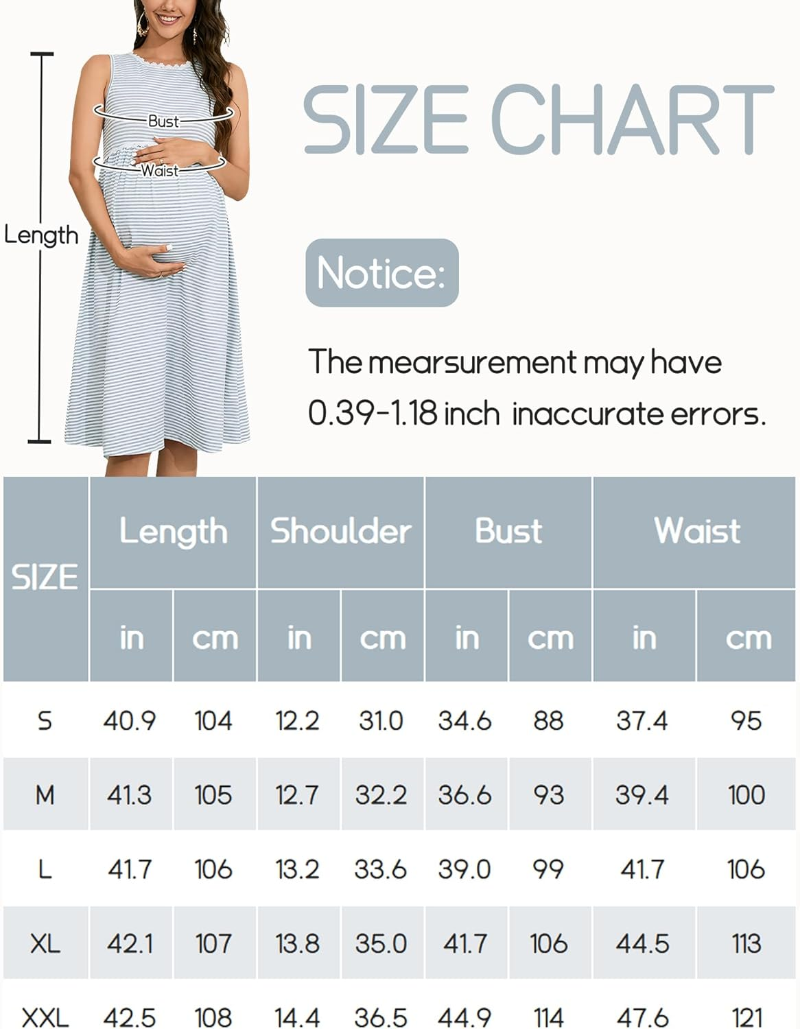 SEAUR plus Size Maternity Tank Dress Pregnant Sleeveless Sundresses Summer Stripes Lace Trims Casual Leisure Midi Dresses image number 6