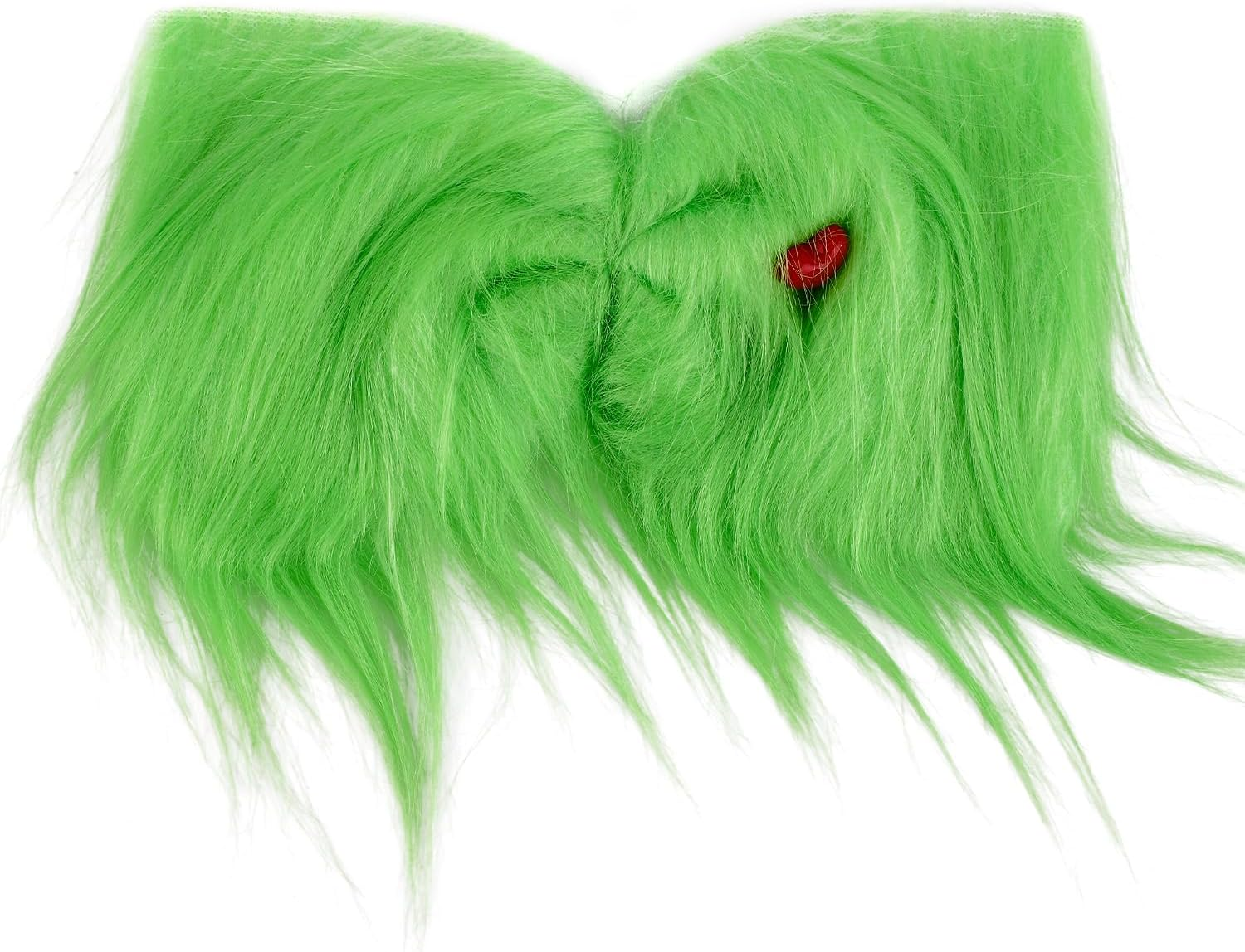 Large Green Furry Hair Bow, Green Headband Christmas Hair Clips Xmas Tree Decorations Fur Bowknot Christmas Hair Plush Pin Accessories for Women Girls Baby Costume Accessories Holiday Party image number 4