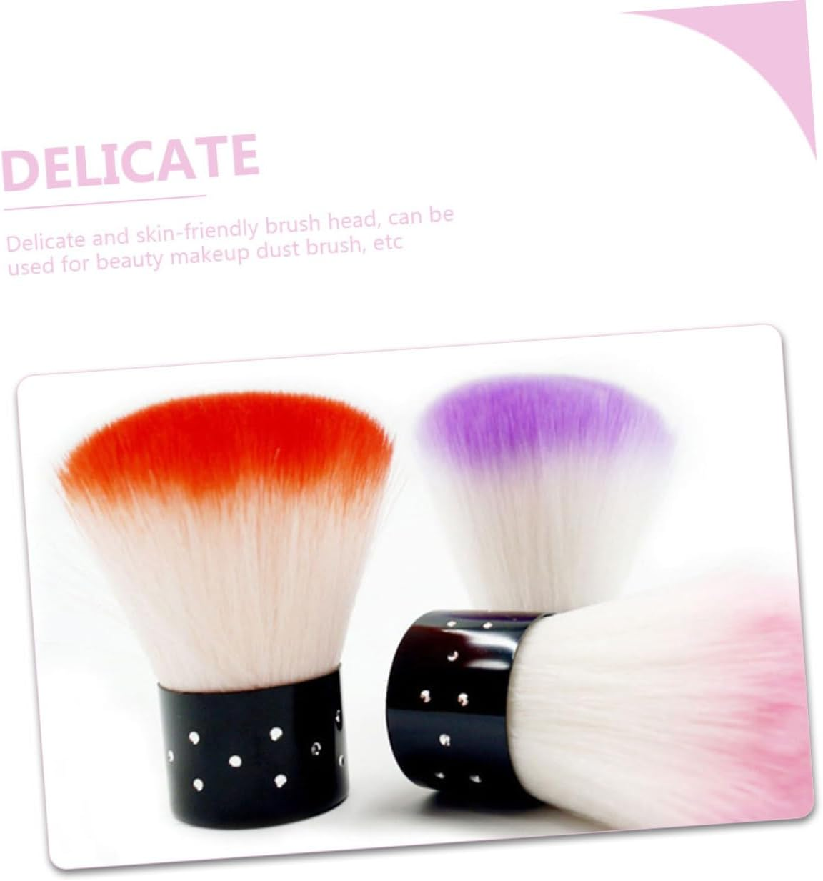 HEALEEP 2Pcs Nail Dust Brush Bristle Cleaning Brush for Manicure Nail Cleaner Dusting Powder for Women
