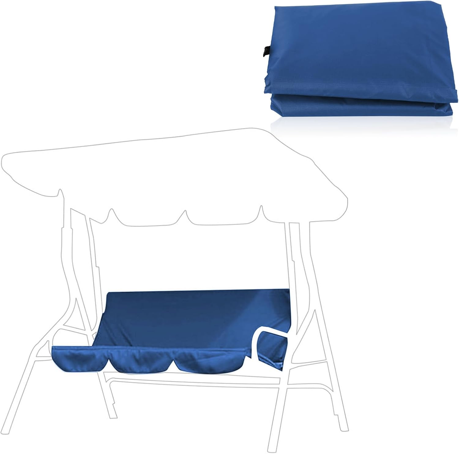 Omabeta 1PCS Outdoor Swing Chair Cushion Replacement Cover with Waterproof Material for 3-Seater, 150X50X10Cm/59.1X19.7X3.9In Swing Seat Cushion Cover for Garden Courtyard Hammock Seat, Red