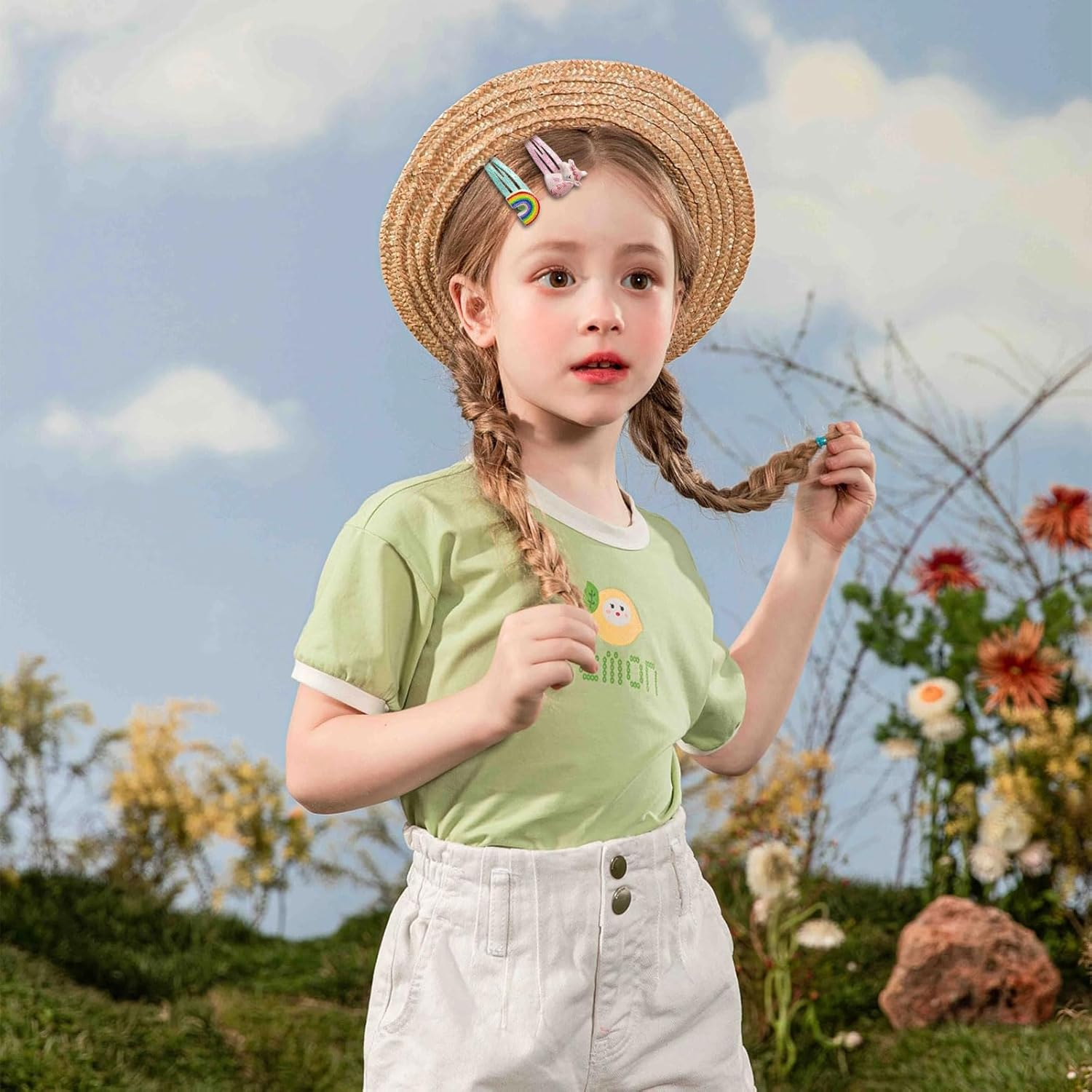 Mrltau Pack of 12 Children'S Hair Clips, Multicoloured, Unicorn Hair Clips for Girls, Hair Clips, Girls' Hair Clips, Cartoon Clips, Children, Hair Clips Girls. image number 5