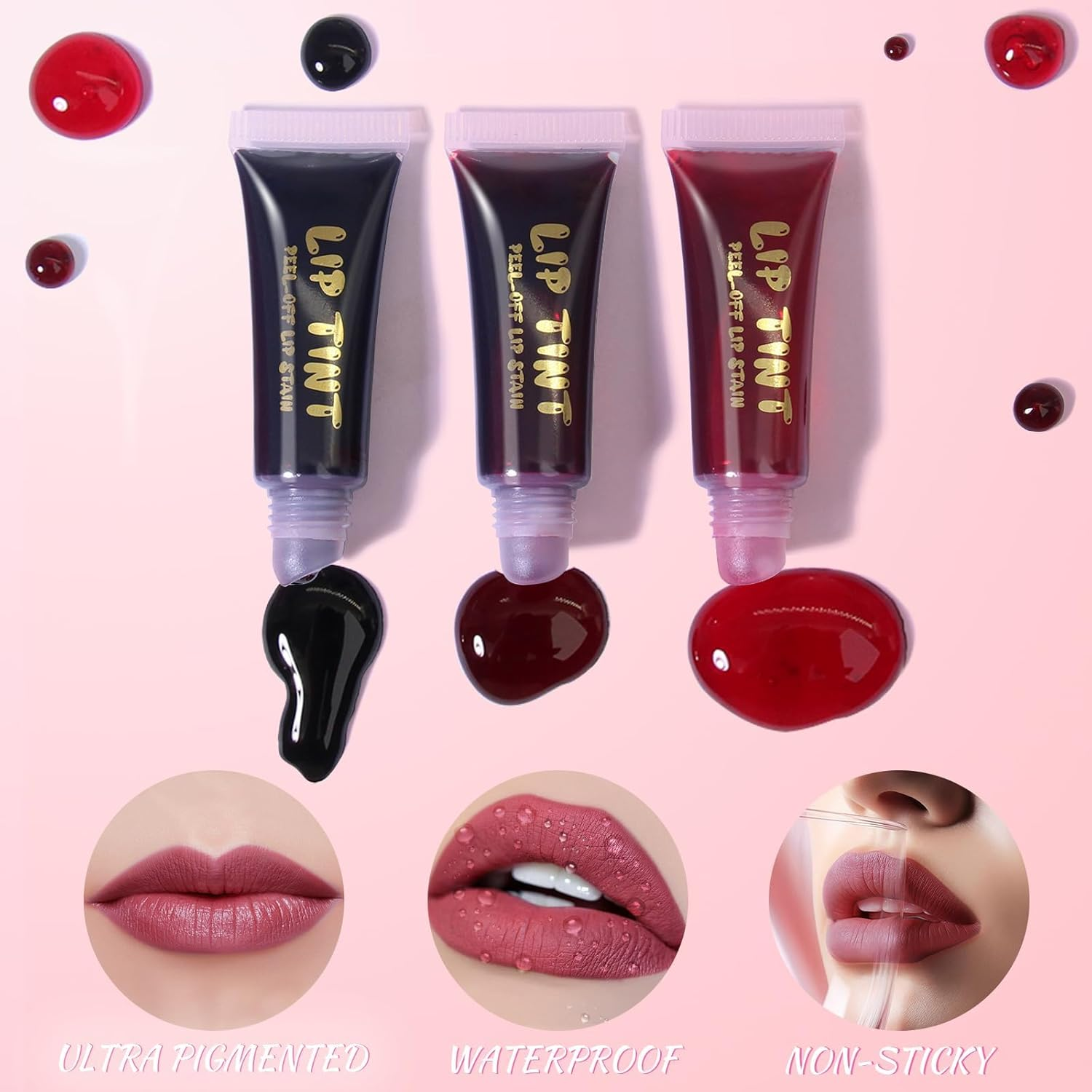 DAGEDA Lip Stain Peel Off, Non-Sticky, Transfer-Proof Tattoo Lip Tint Stain, Waterproof and Long-Lasting Peel off Lip Tint, Lip Gloss Peel off with Matte Finish (05) image number 1