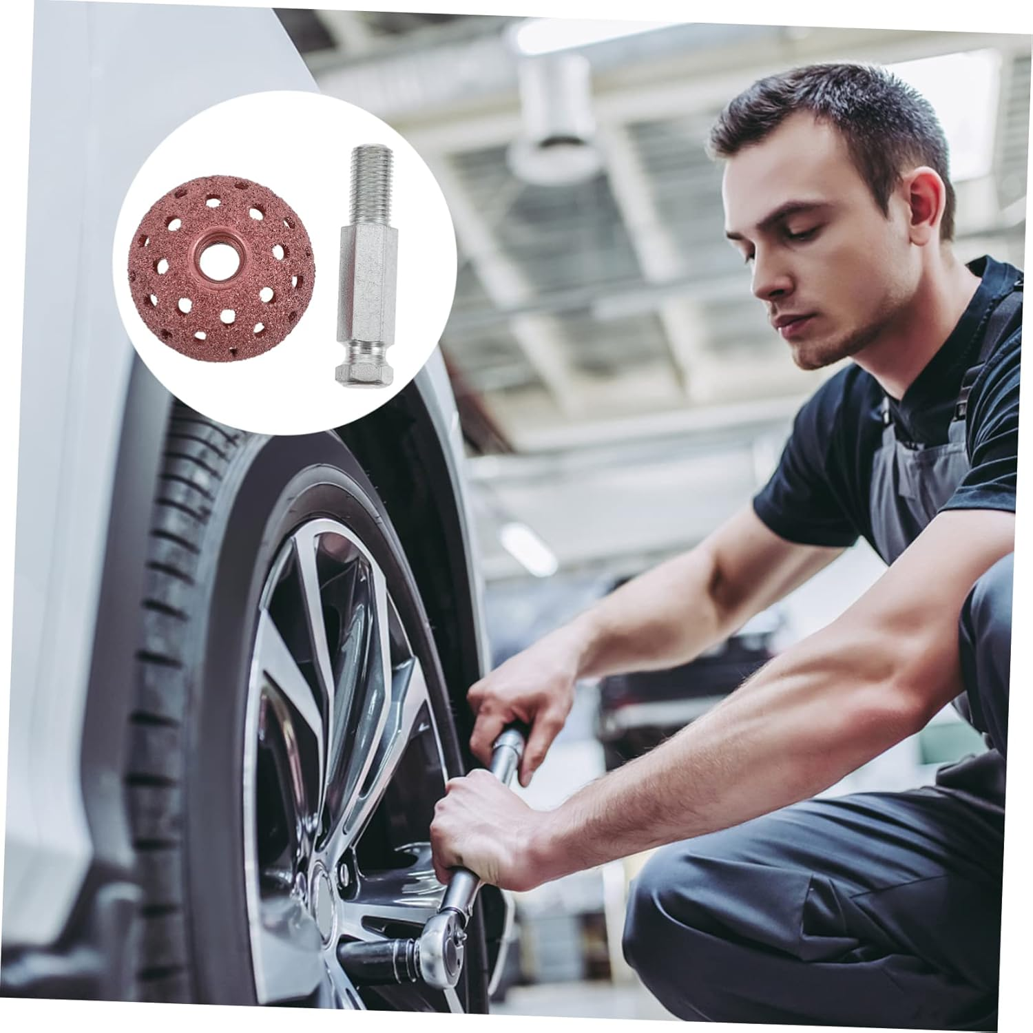 GLEAVI Tire Buffing Wheel High Strength Coarse Grit Polishing Wheel Tungsten Alloy Grinding Head Linking Rod image number 4