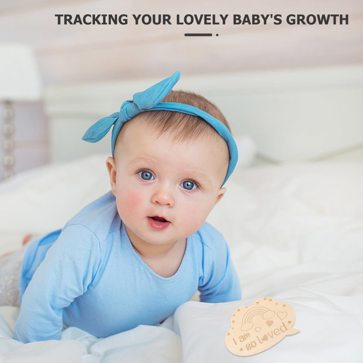 Newborn Cards Key Moment Wood Card for Announcement Boy Girl Birth Gifts for Girls Boys image number 5