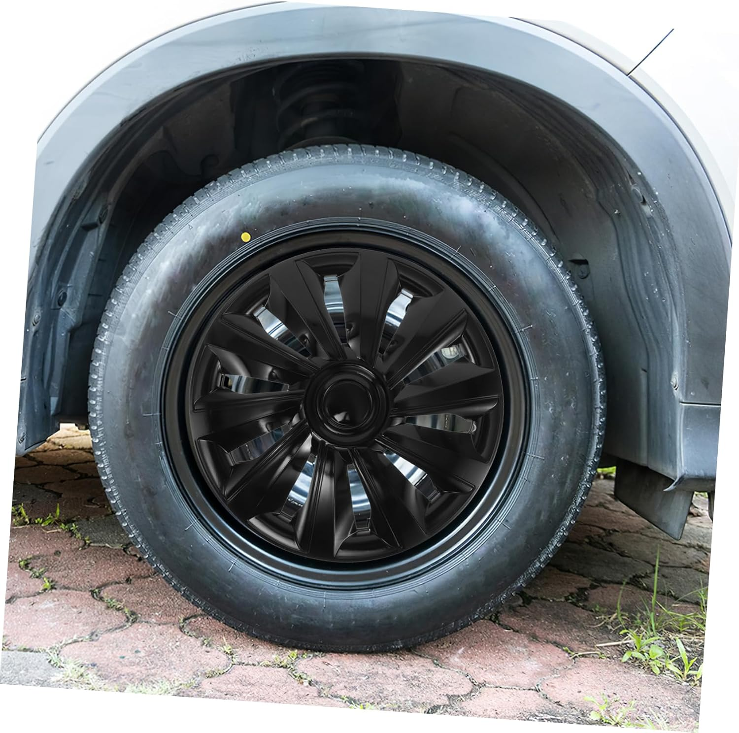 ASAKKURA Truck Wheel Hub Cover Black Hubcaps Universal Wheel Rim Cover for Car Exterior Accessories Sturdy Snap Design for SUV Auto Protection and Style