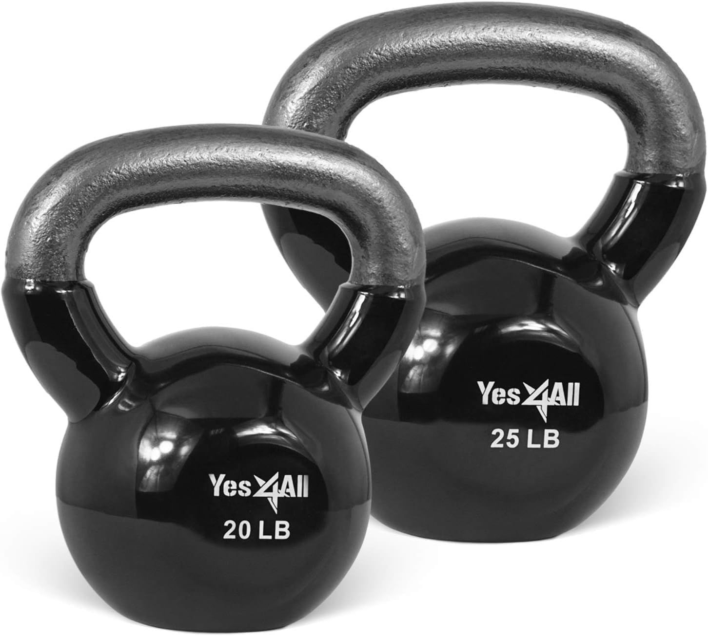 Yes4All Kettlebell Set Vinyl Coated Weights Combo for Full Body Workout Equipment Push Up, Grip Strength Training, Dumbbell Weights Exercises image number 4