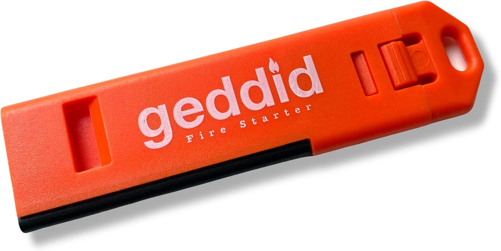 Geddid Fire Starter Key Ring with 120 Db Emergency Signal Whistle, Metal Scraper and Attachment Eyelet for Survival Camping Outdoor - Orange image number 3