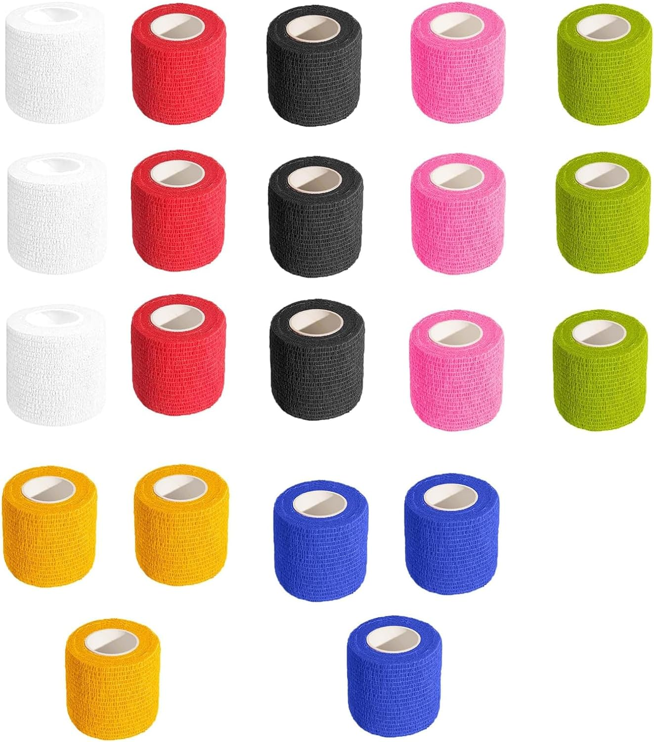 24Pcs Self Adhesive Bandage Wrap ，Self Adherent Cohesive Bandages Elastic Athletic Sports Tape Breathable Wound Tape for Stretch Athletic Wrist Ankle (Multiple Colors) image number 1